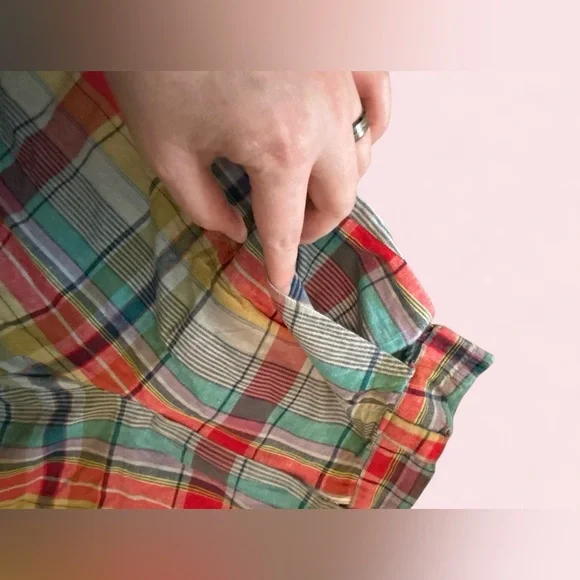 Hermit Vintage Plaid High Waisted Multicolor Shorts - Size L - Picture 7 of 7